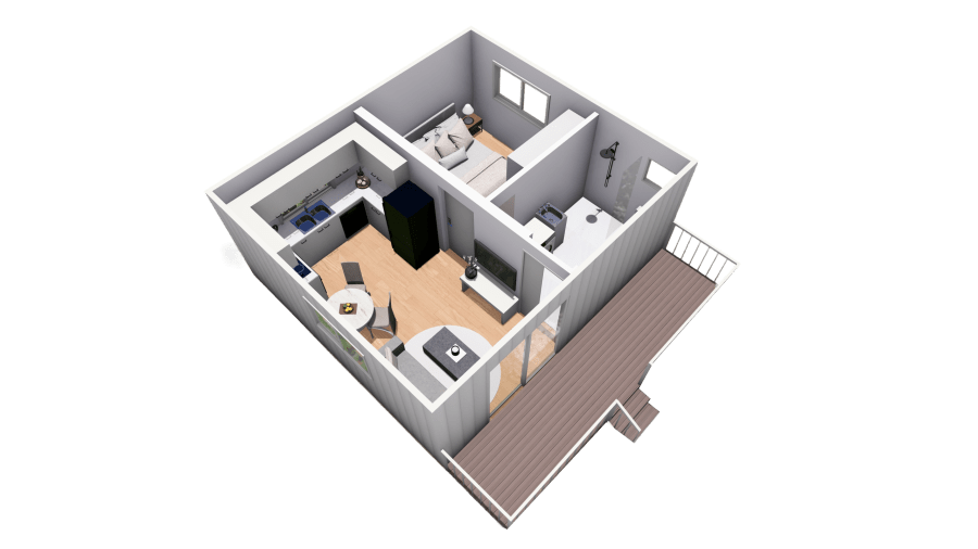 Cabin 36 — isometric view