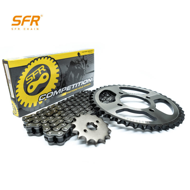 SFR GN125 Motorcycle Spares Kit 428/428h/520/525/530 Displacement Chain with New Motorcycle Chain and Sprocket Set