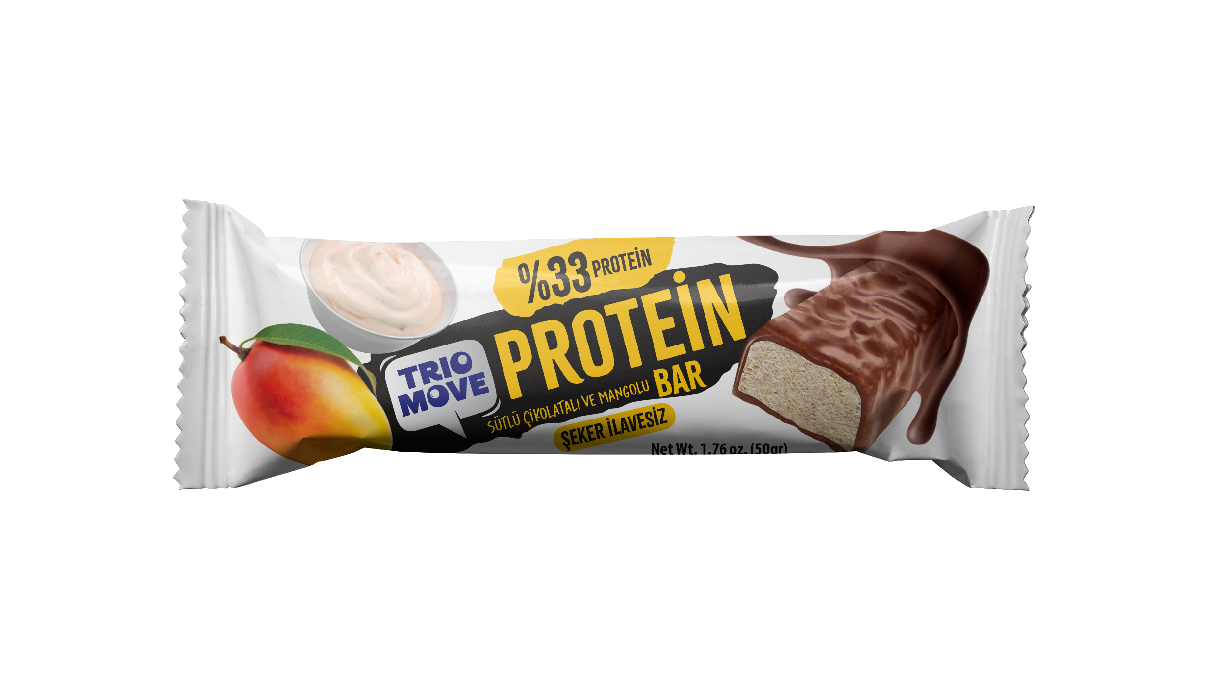 TRIO MOVE ÇİKOLATA KAPLI PROTEIN BAR MANGO VE YOĞURTLU 50GR*9*8