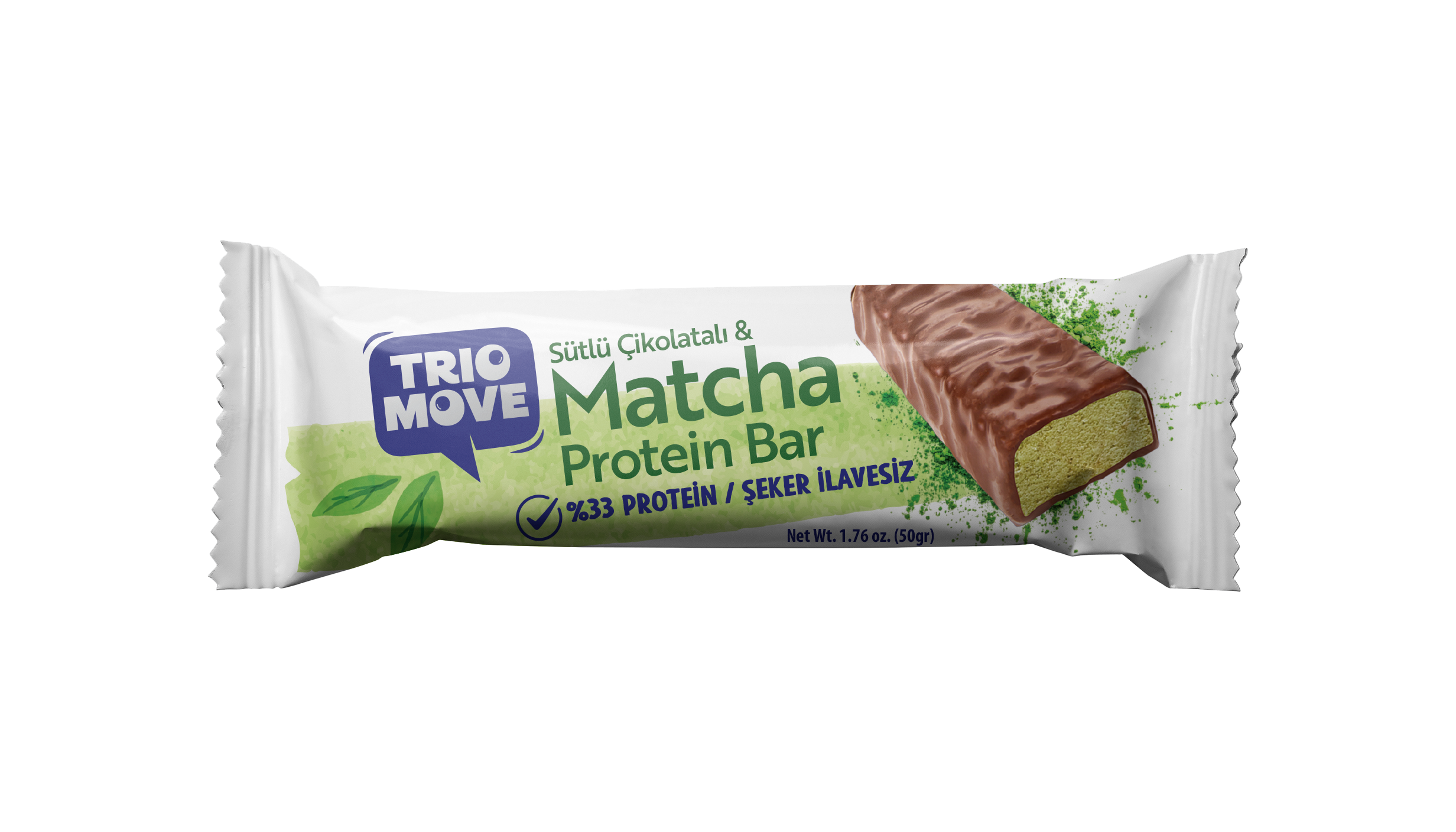 TRIO MOVE ÇİKOLATA KAPLI DETOKS PROTEIN BAR MATCHA 50GR*9*8
