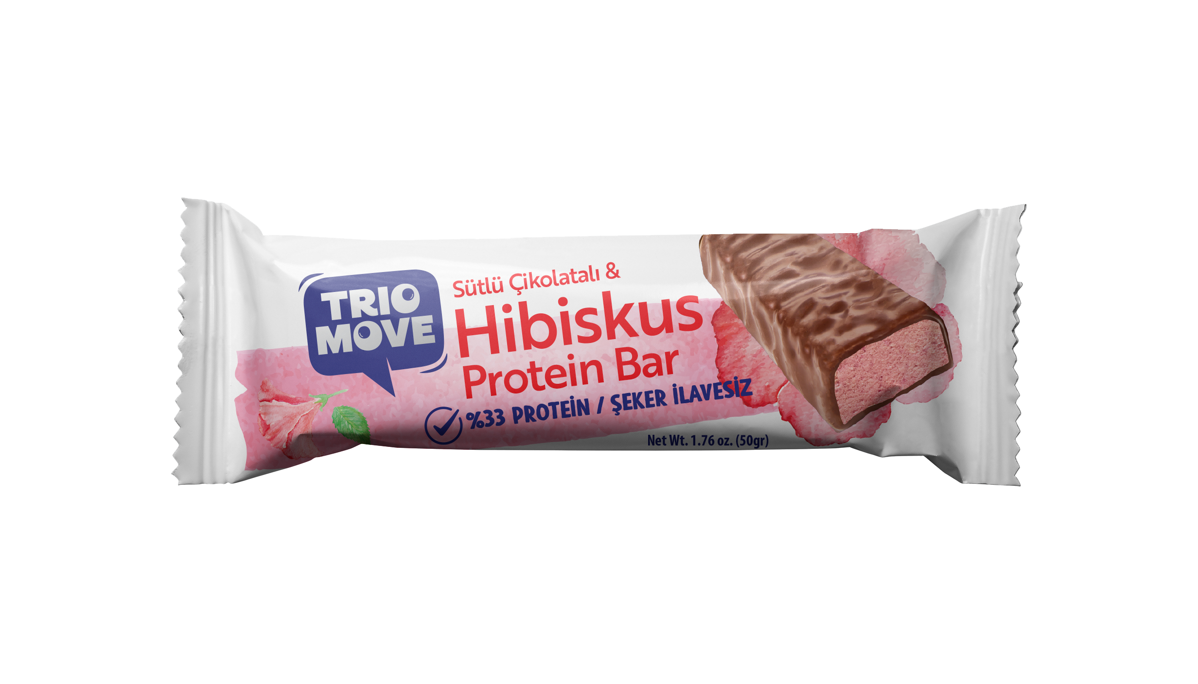 TRIO MOVE ÇİKOLATA KAPLI DETOKS PROTEIN BAR HİBİSKUS 50GR*9*8