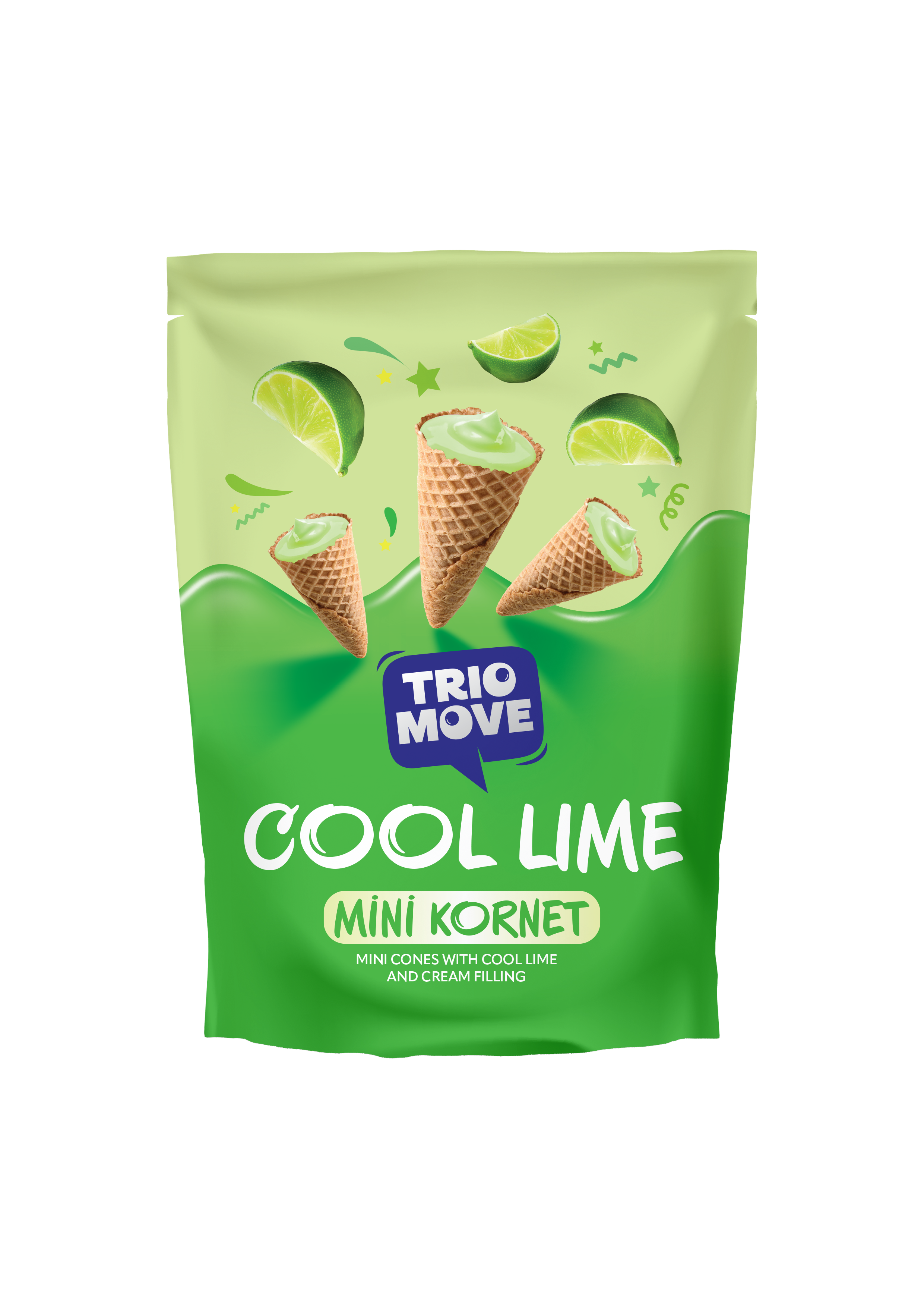 TRIO MOVE COOL LIME MİNİ KORNET 55GR*12