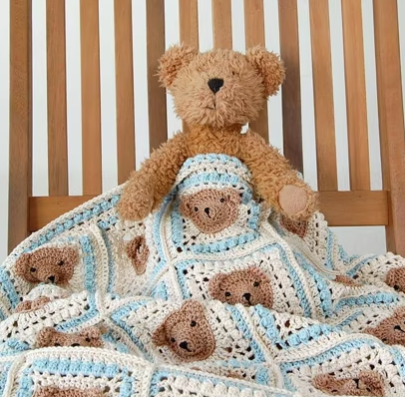 Vintage Style Teddy Bear Blanket