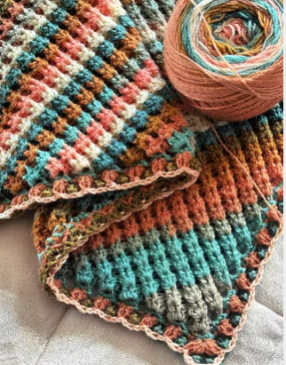 Waffled Shell Stitch Blanket
