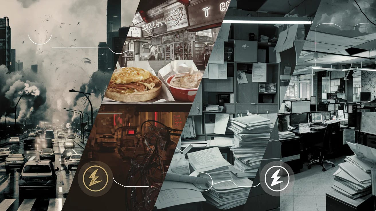 Showing pollution of modern life