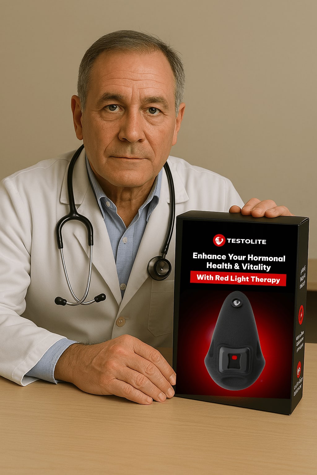 Doctor explaining red light therapy