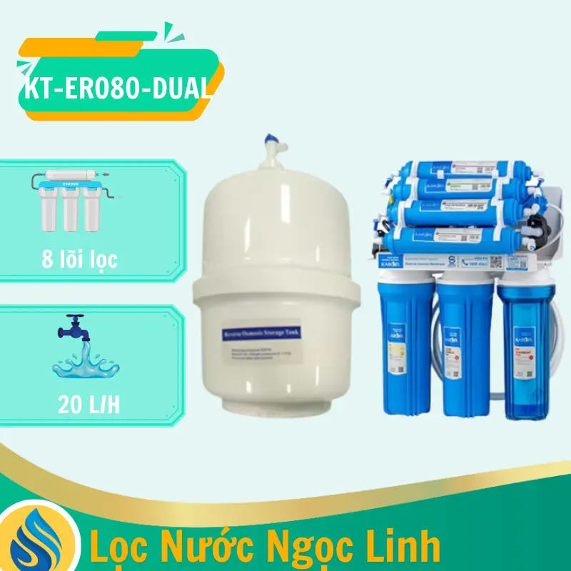 Máy lọc nước Karofi KT-ERO80-DUAL - 8 Lõi - 2 Chế độ nước