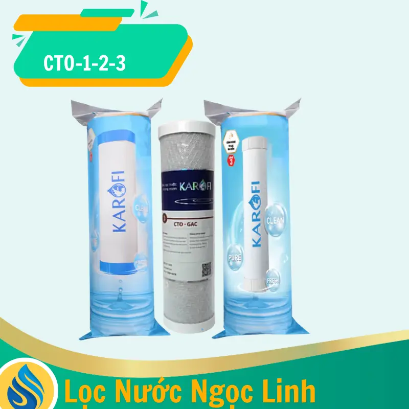 Bộ lõi lọc nước Karofi 1,2,3 ( Lõi 2 than lưới CTO )