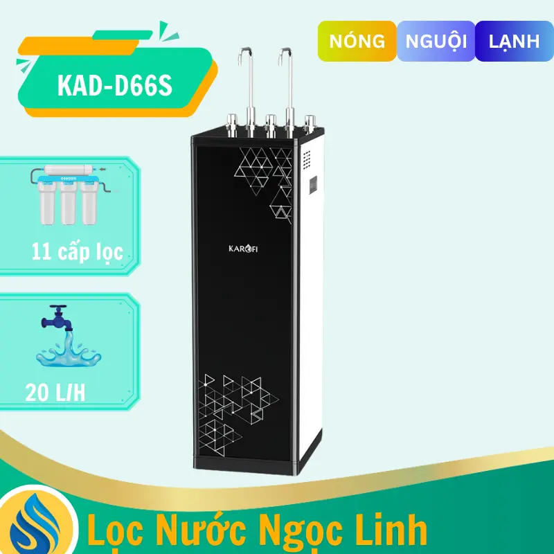 Máy lọc nước nóng lạnh Karofi KAD-D66S - 11 Lõi Mới 2025