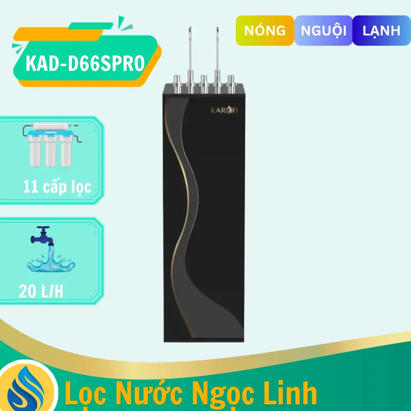 Máy lọc nước nóng lạnh Karofi KAD - D66S PRO - 11 Lõi Mới 2026
