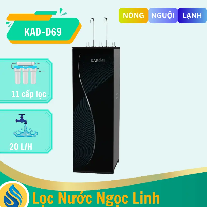 Máy lọc nước nóng lạnh Karofi KAD-D69 - 11 LÕI