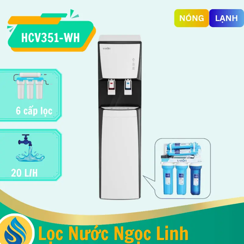 Máy lọc nước nóng lạnh Karofi HCV351-WH