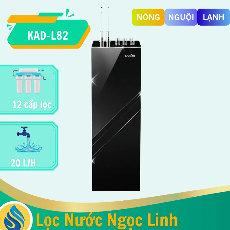 Máy lọc nước nóng lạnh Karofi KAD-L82 - 12 Lõi Mẫu 2025