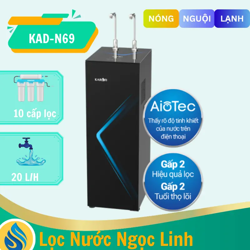 Máy lọc nước nóng lạnh Karofi KAD-N69