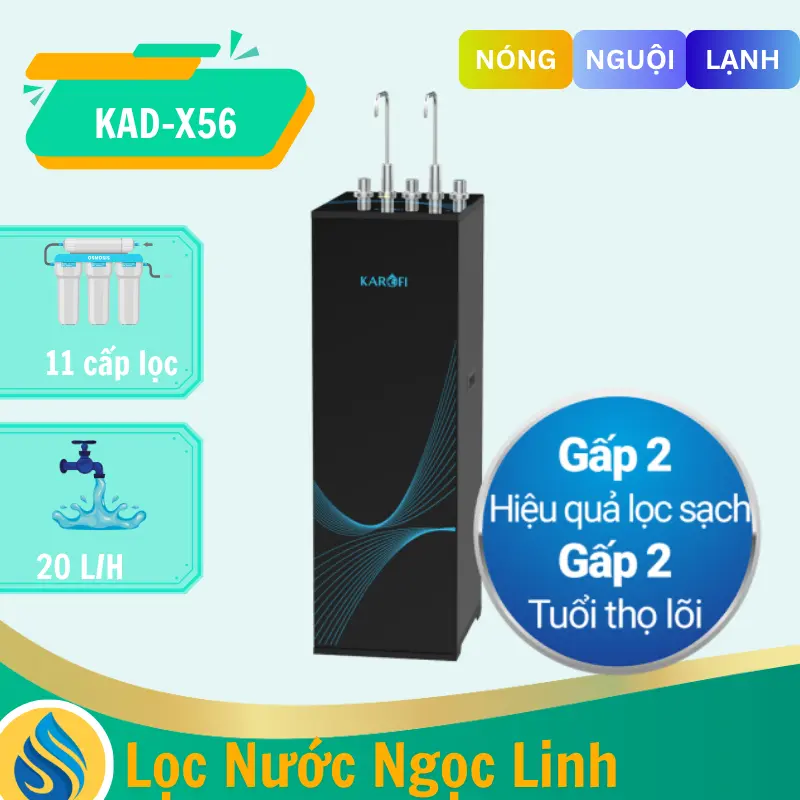 Máy lọc nước nóng lạnh Karofi KAD-X56