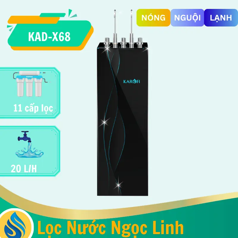Máy lọc nước nóng lạnh Karofi KAD-X68 - 11 lõi Mẫu Mới 2025