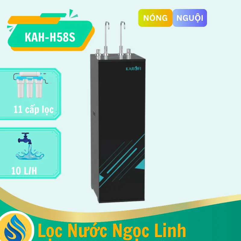 Máy lọc nước nóng nguội Karofi KAH-H58S-11 lõi lọc