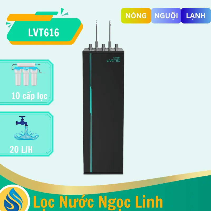 Máy lọc nước nóng lạnh Karofi Livotec 616