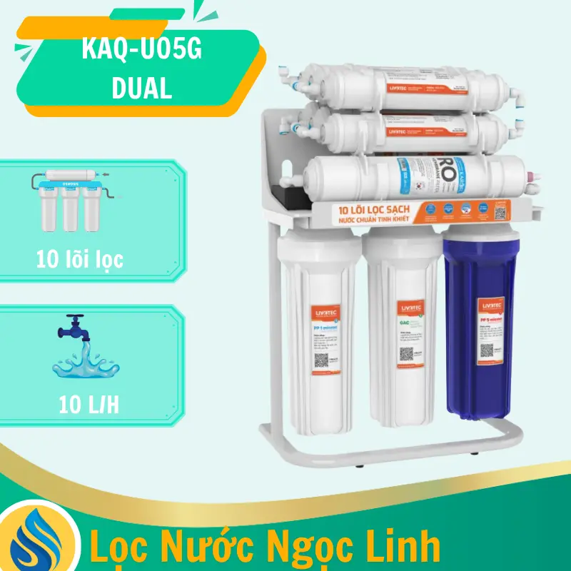 Máy lọc nước Karofi KAQ-U05G-DUAL - 10 lõi - 2 chế độ nước