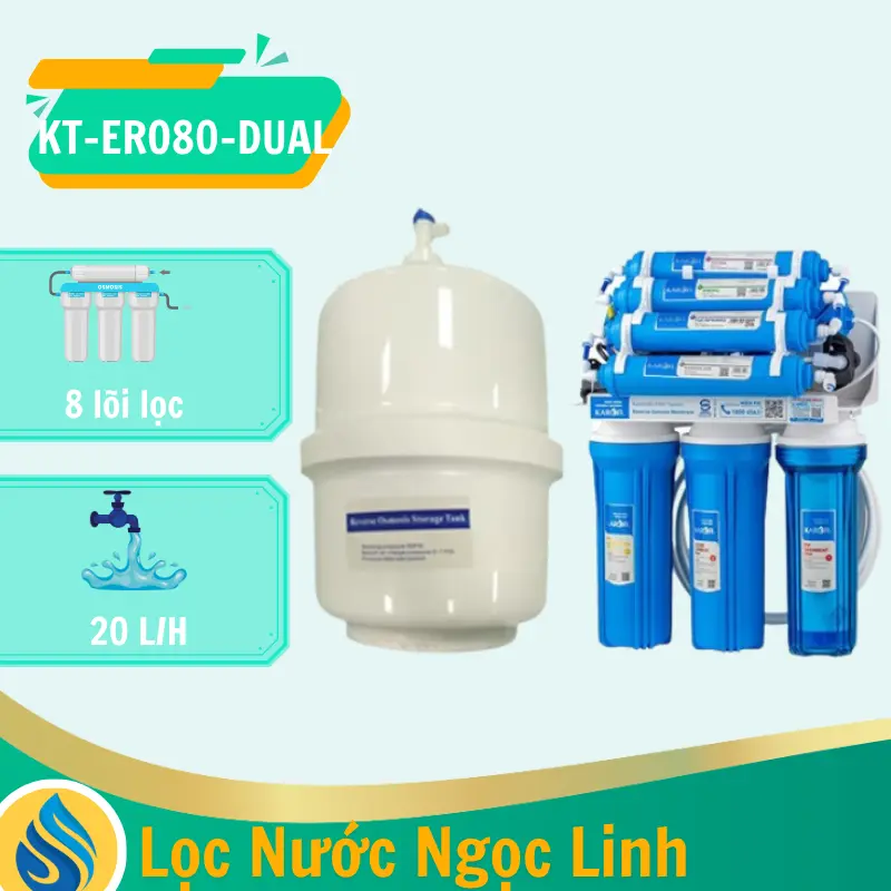 Máy lọc nước Karofi KT-ERO80-DUAL - 8 Lõi - 2 Chế độ nước
