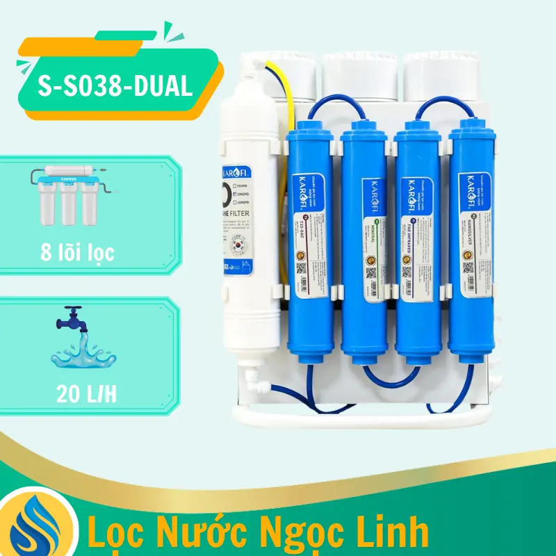 Máy lọc nước Karofi SLIM S-S038-DUAL - 2 Chế độ nước