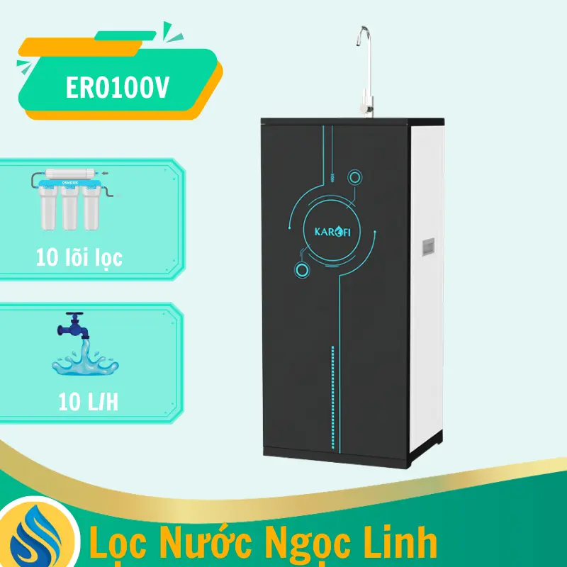 Máy lọc nước Karofi ERO100V - 10 Lõi Lọc - Mẫu Mới 2025