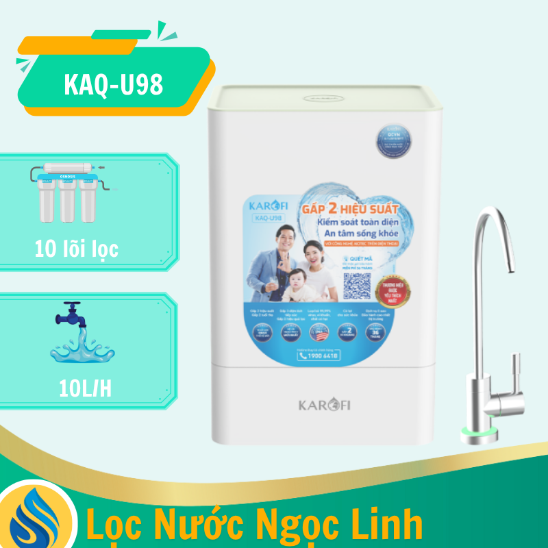 Máy lọc nước Karofi KAQ - U98 - 10 Lõi Thông Minh - Mới nhất 2026