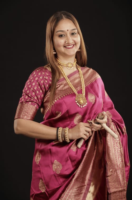 Founder of Nritya Gurukul in a graceful pose