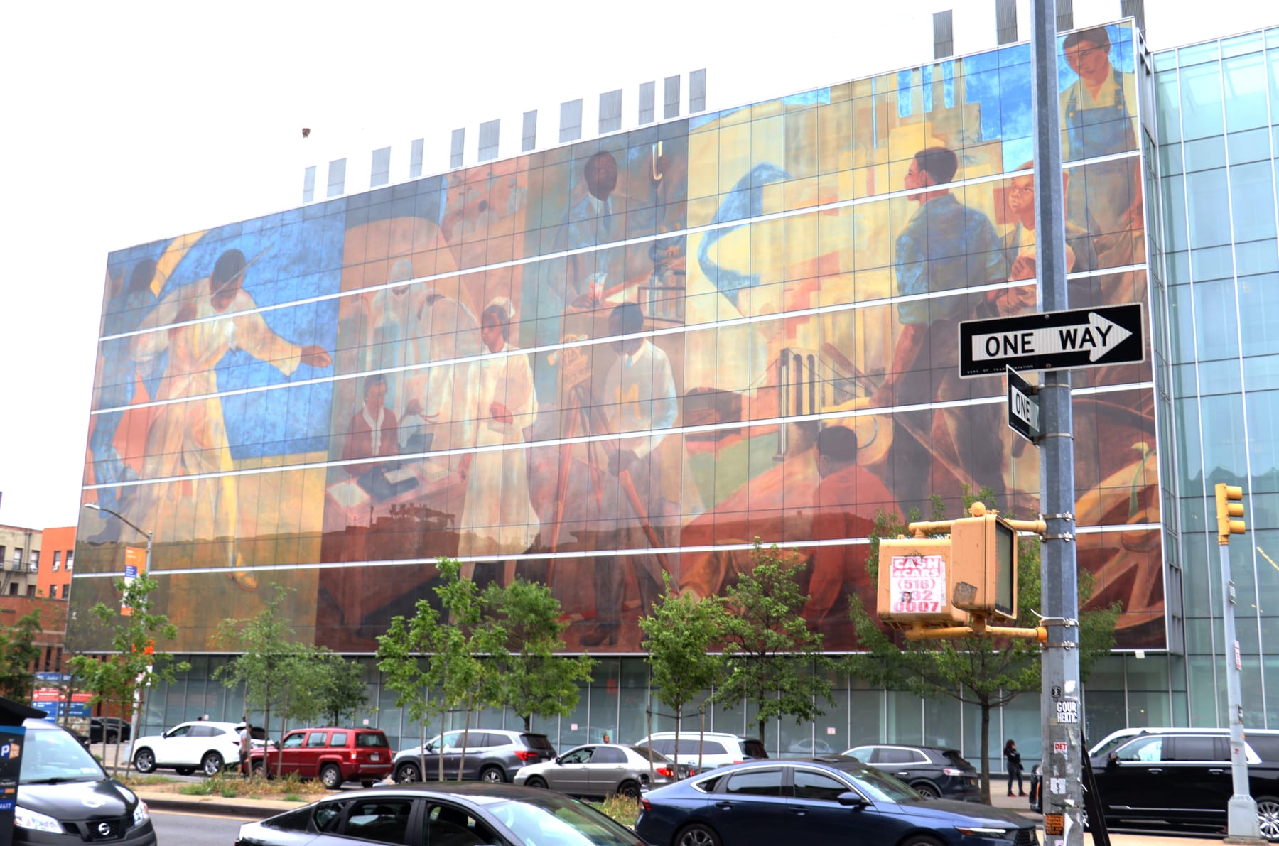 A picture of a mural painted on one of the walls of Harlem Hospital. 