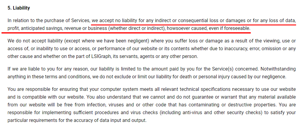 lsi liability