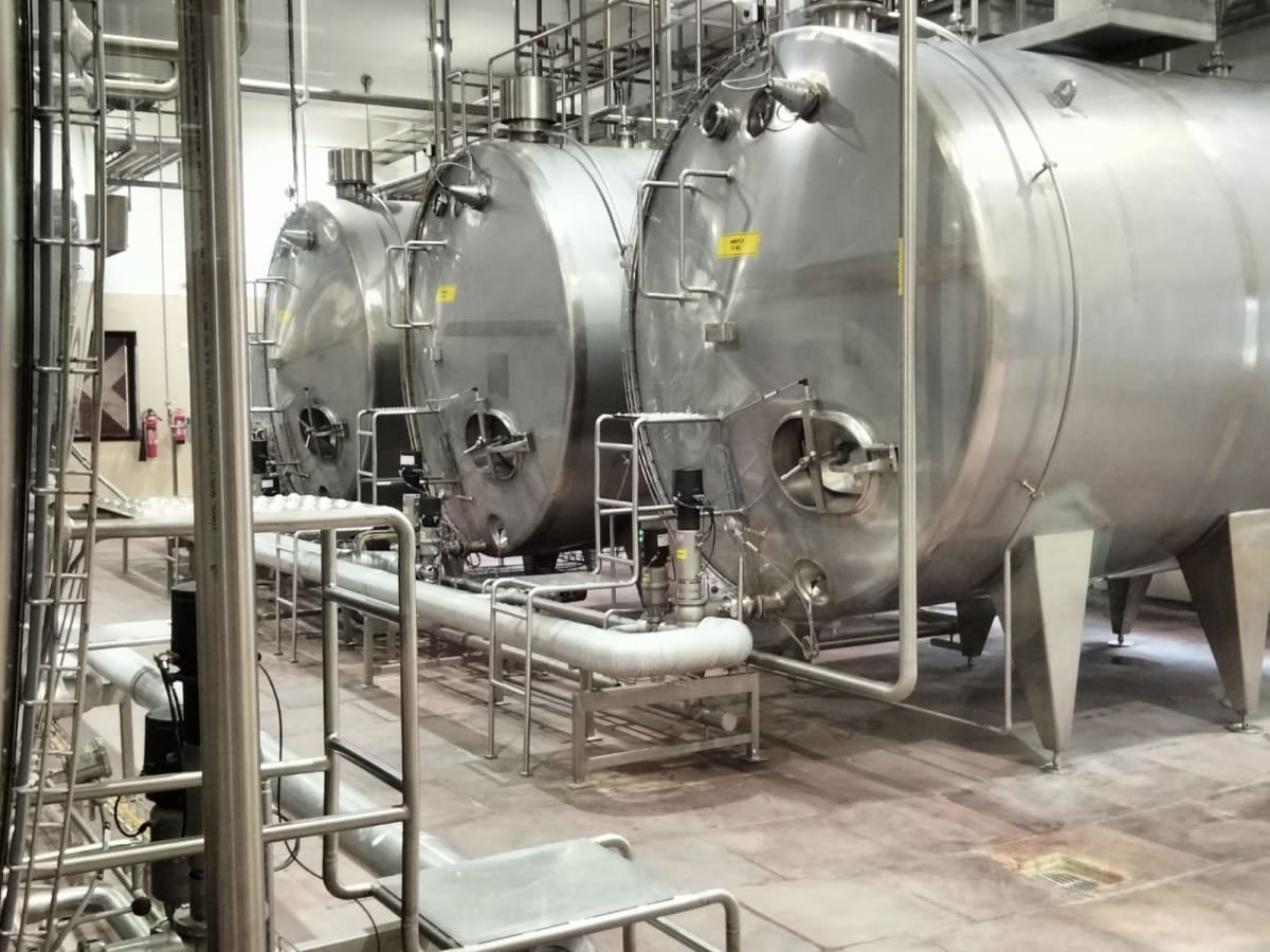 Milk Silo in Milk Processing Plant