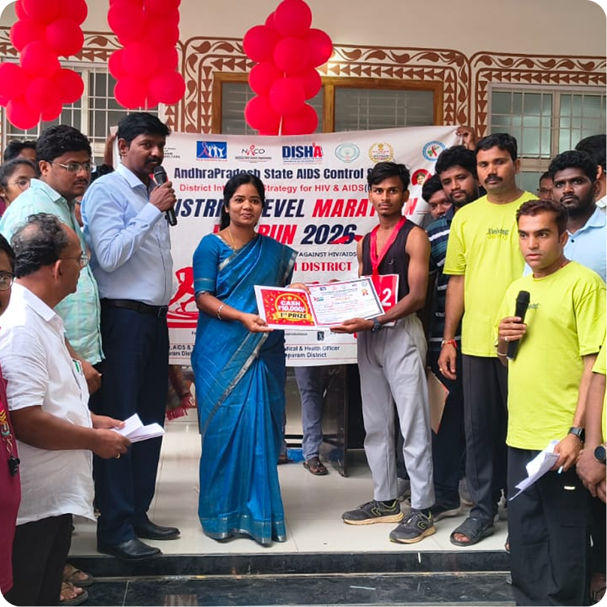 Athletes receiving recognition at a state-level event