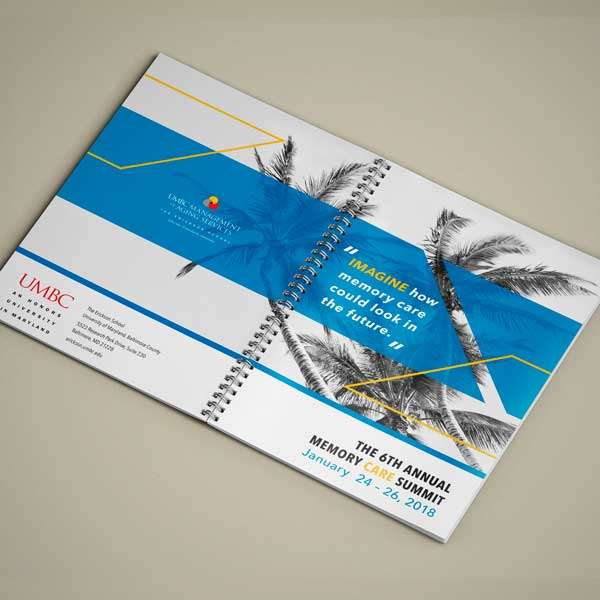 The cover for the 2019 Memory Care Summit agenda booklet