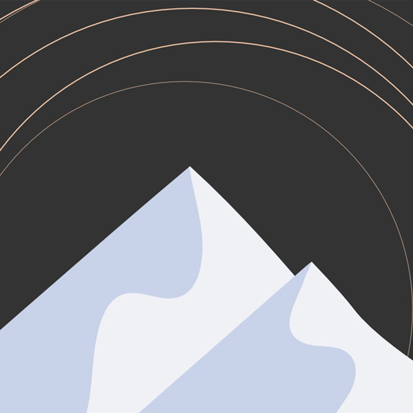 A sketch of two mountains and a night sky