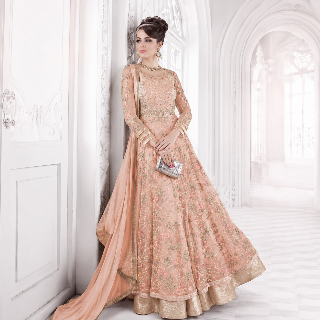 Pastel Pink Anarkali Suit