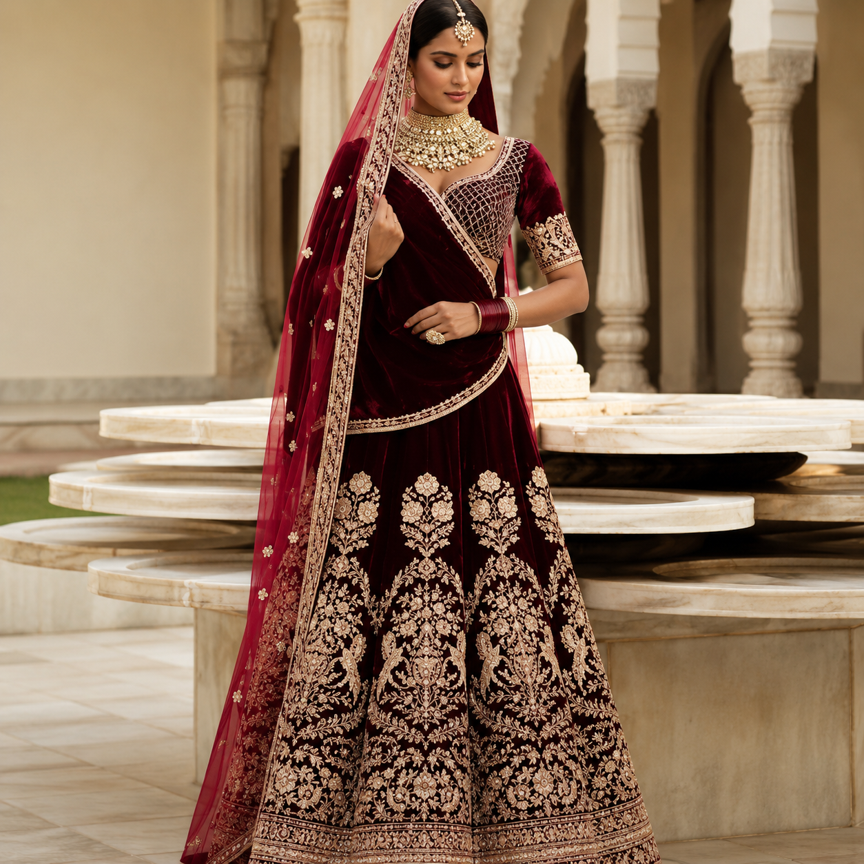 Royal Crimson Bridal Lehenga