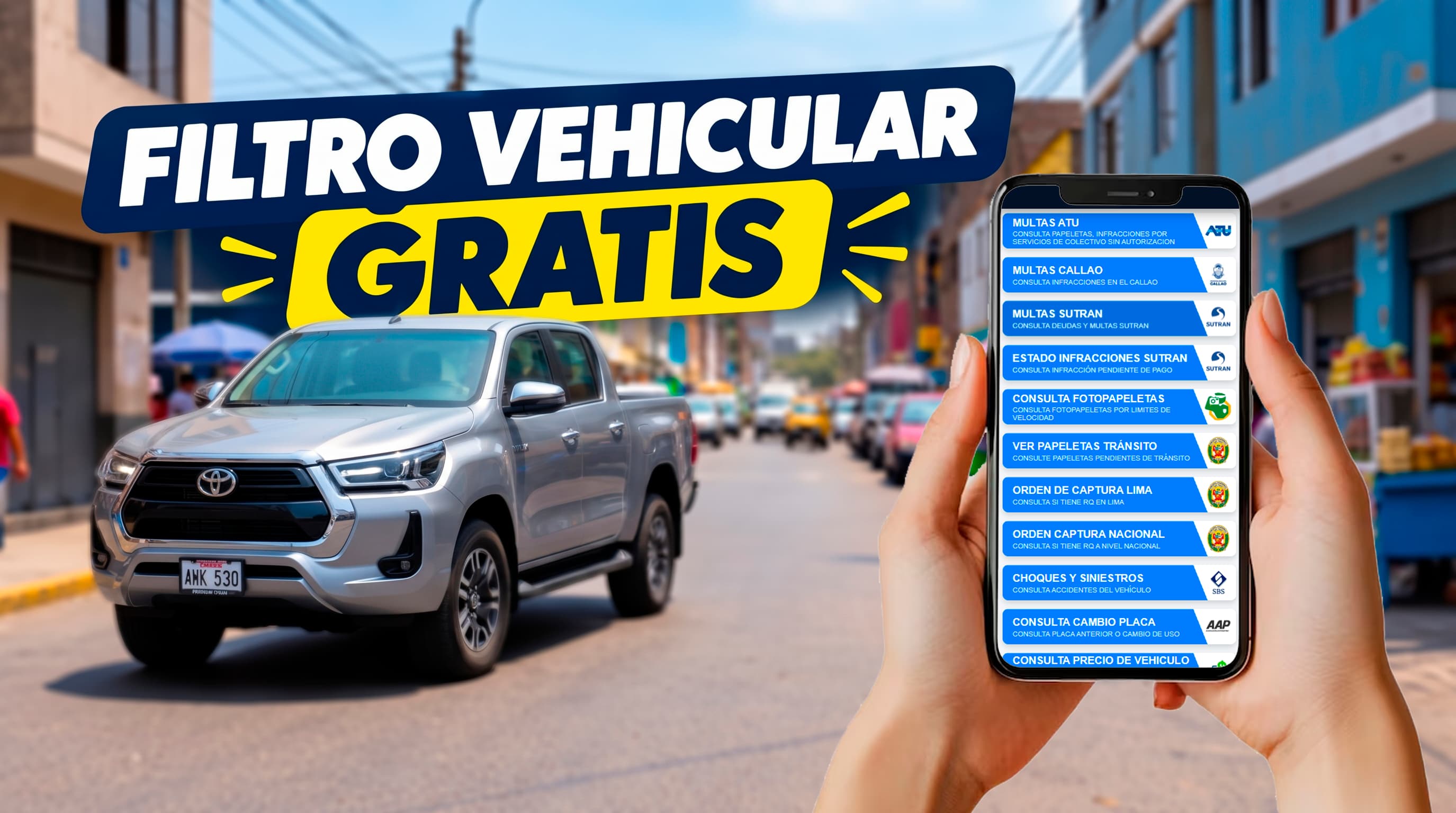 Consulta vehicular gratis por placa 2026: SUNARP, papeletas, SOAT, revisión técnica y orden de captura
