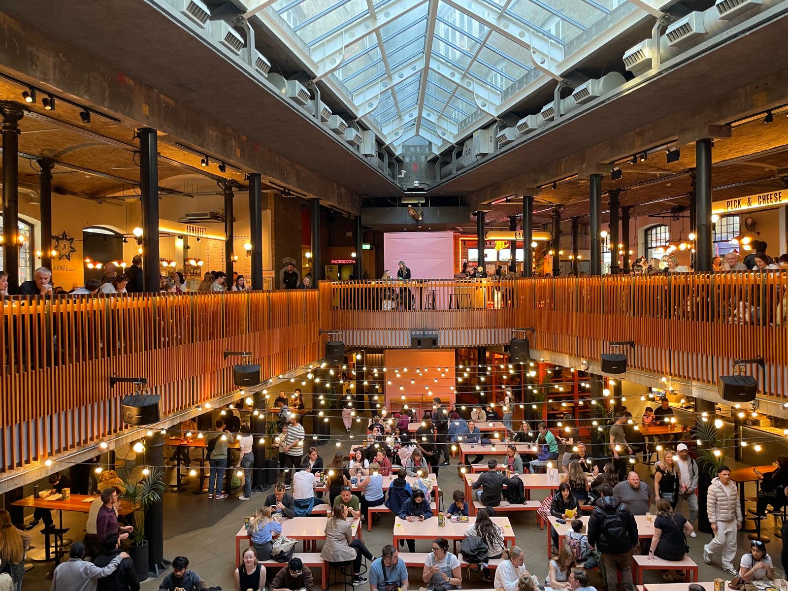 Inside Seven Dials Market in Covent Garden, the last stop on the Saturday Night Food Halls tour