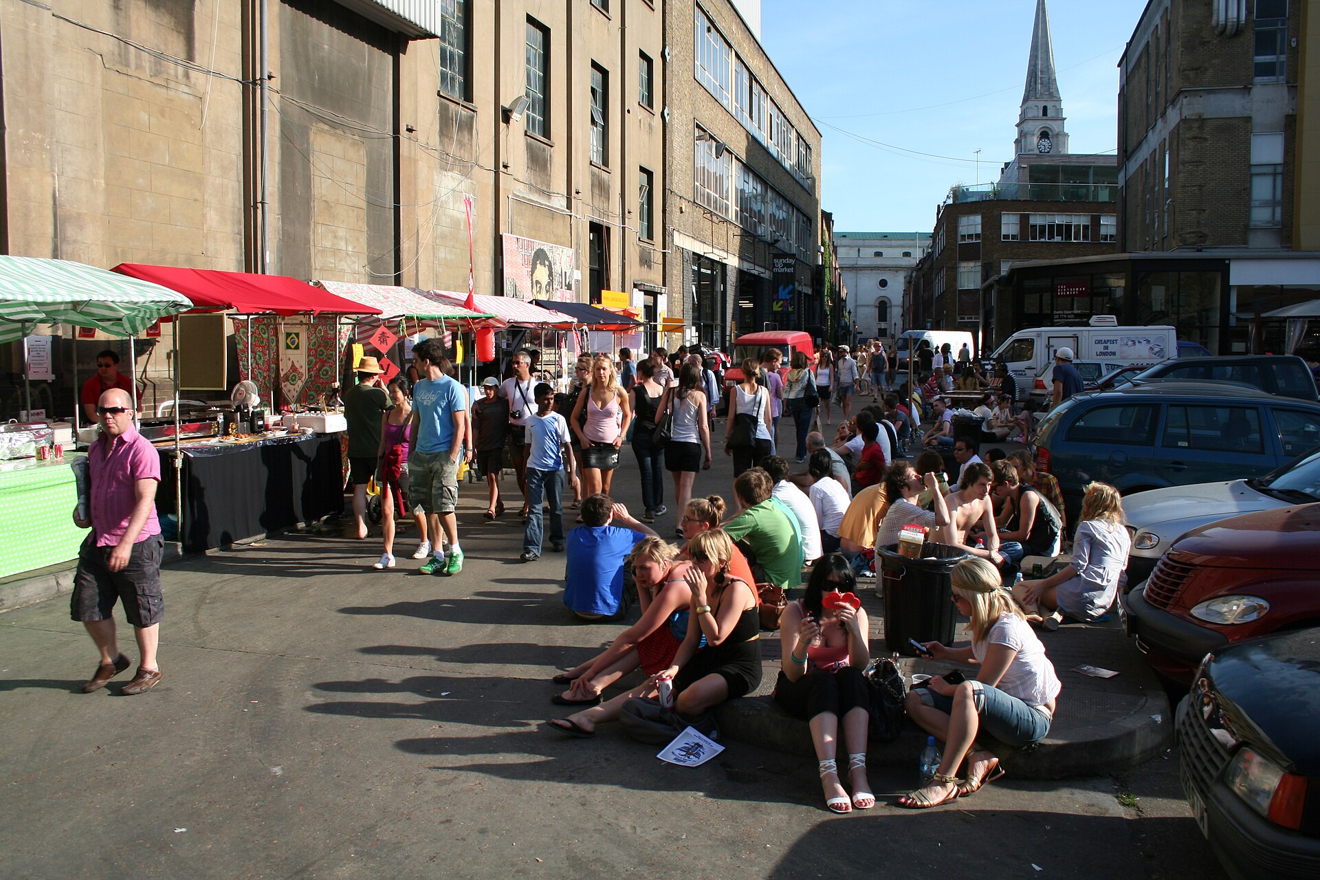 Sunday food stalls at Upmarket, Brick Lane