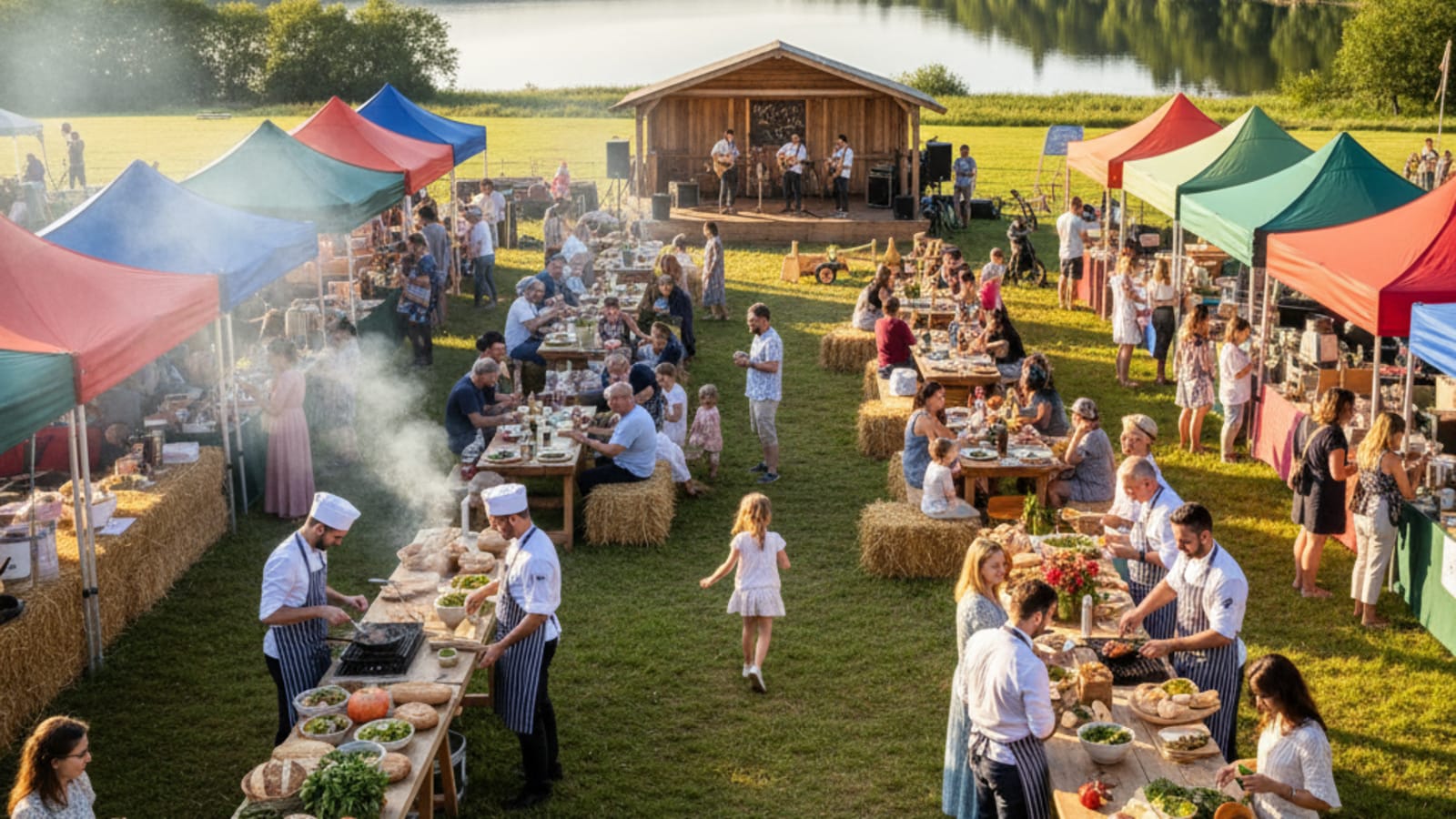 Valley Fest at Chew Valley Lake with food stalls and music