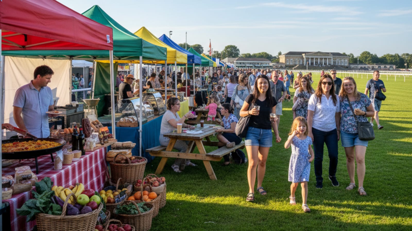 Worcester Tribute Festival 2026 at Worcester Racecourse with food stalls and live music.