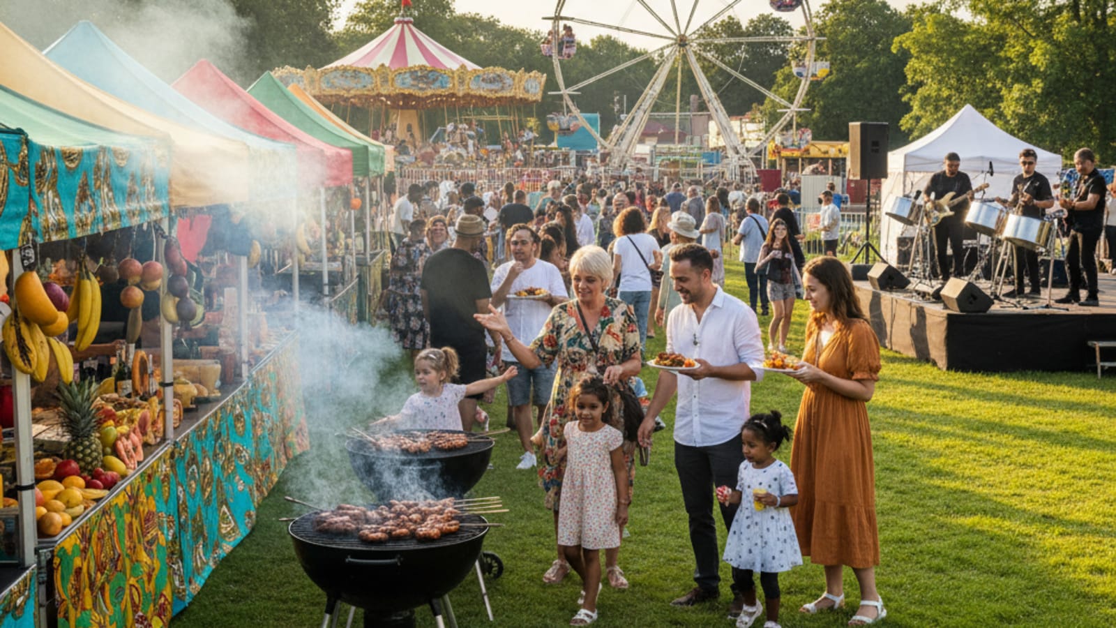 Taste of the Caribbean Festival in High Wycombe with food stalls and live music