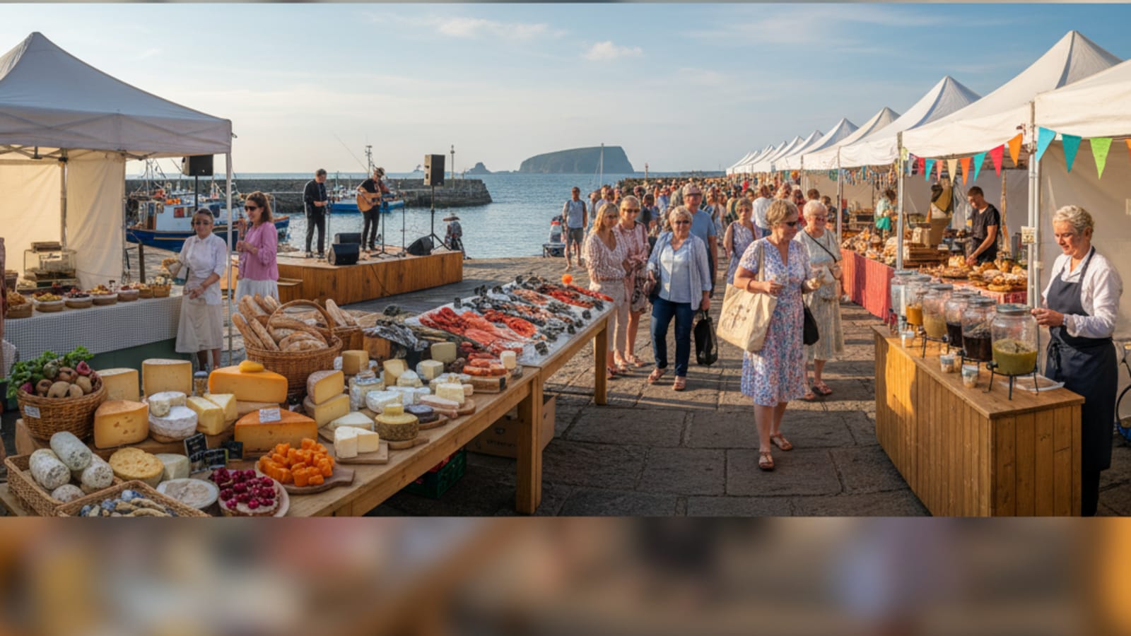 North Berwick Harbour Market showcasing local food and crafts