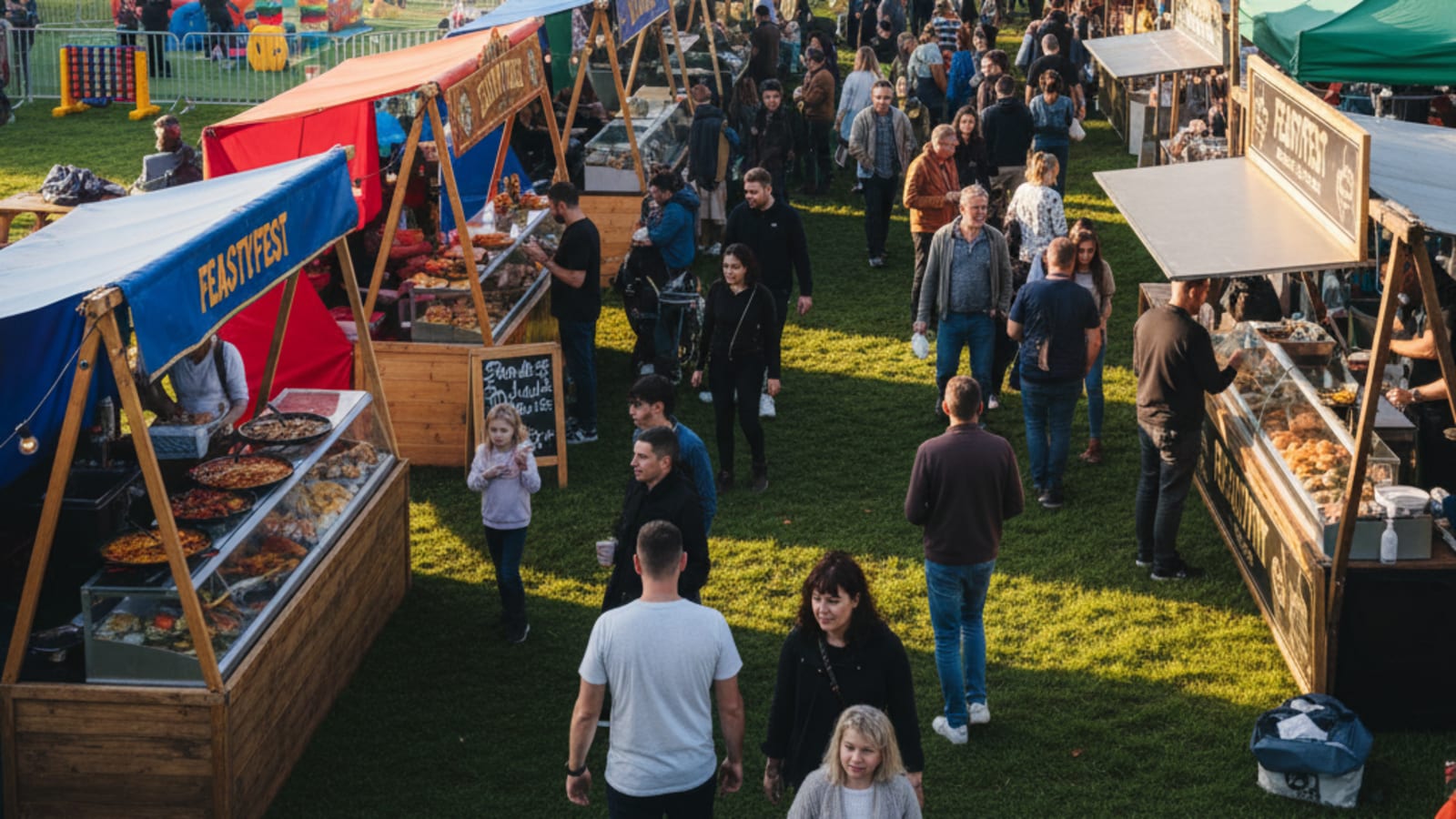 Families enjoying food and music at FeastyFest 2026 in Sutton