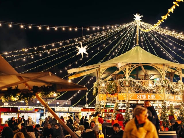 The Christmas market at Hyde Park Winter Wonderland, the first stop on the London Christmas Classics tour
