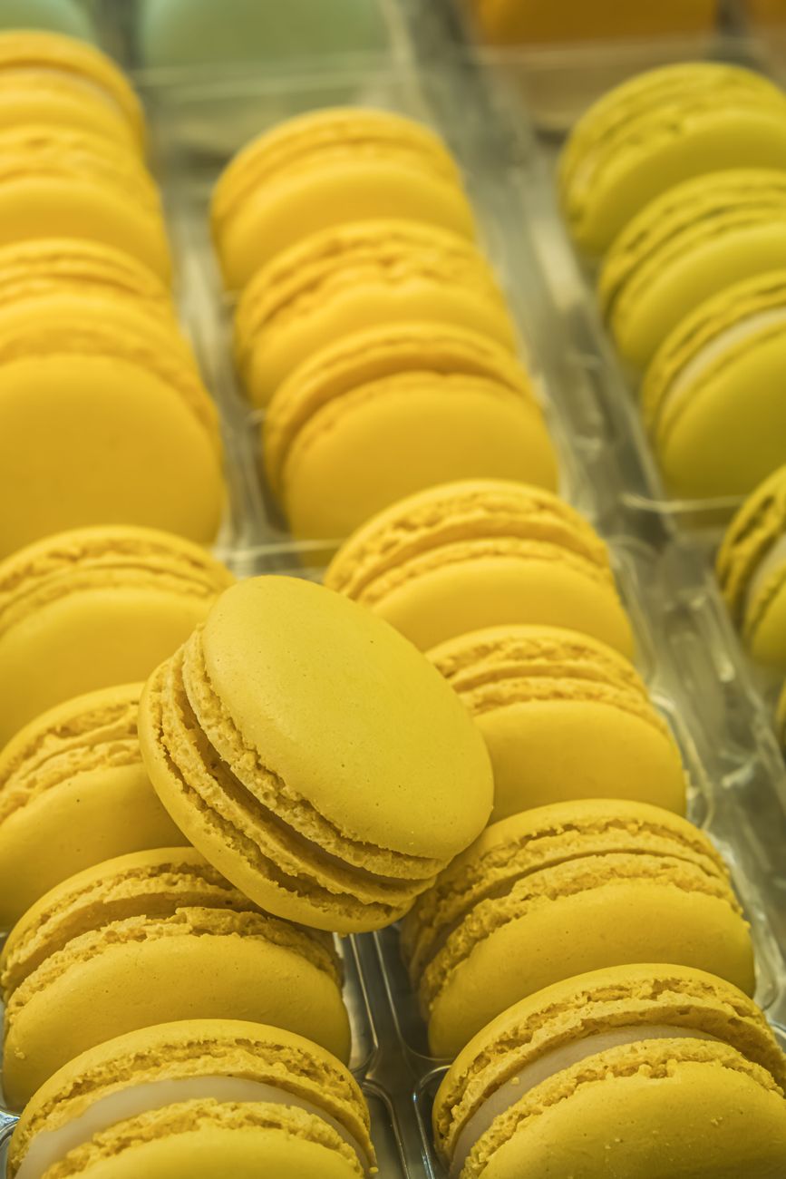 Mango Coconut Macarons
