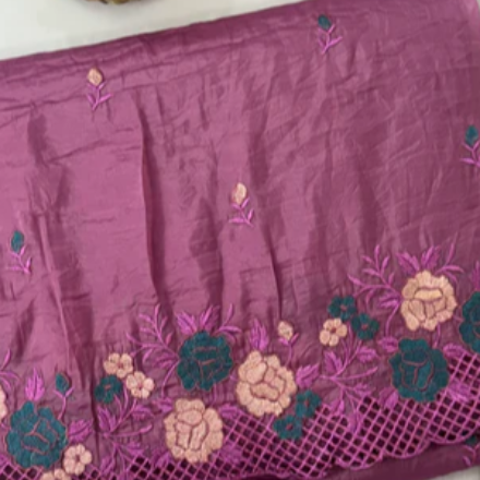 Crush Organza cutwork & embroidery saree 
