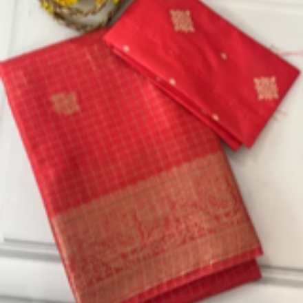 Semi silk saree with banarasi blouse 