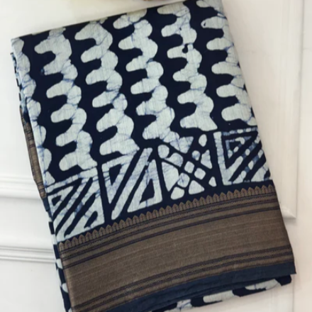 Indigo chanderi saree 
