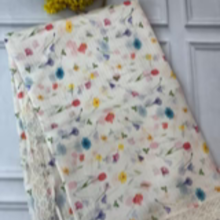 Kota silk digital printed saree with lace border 